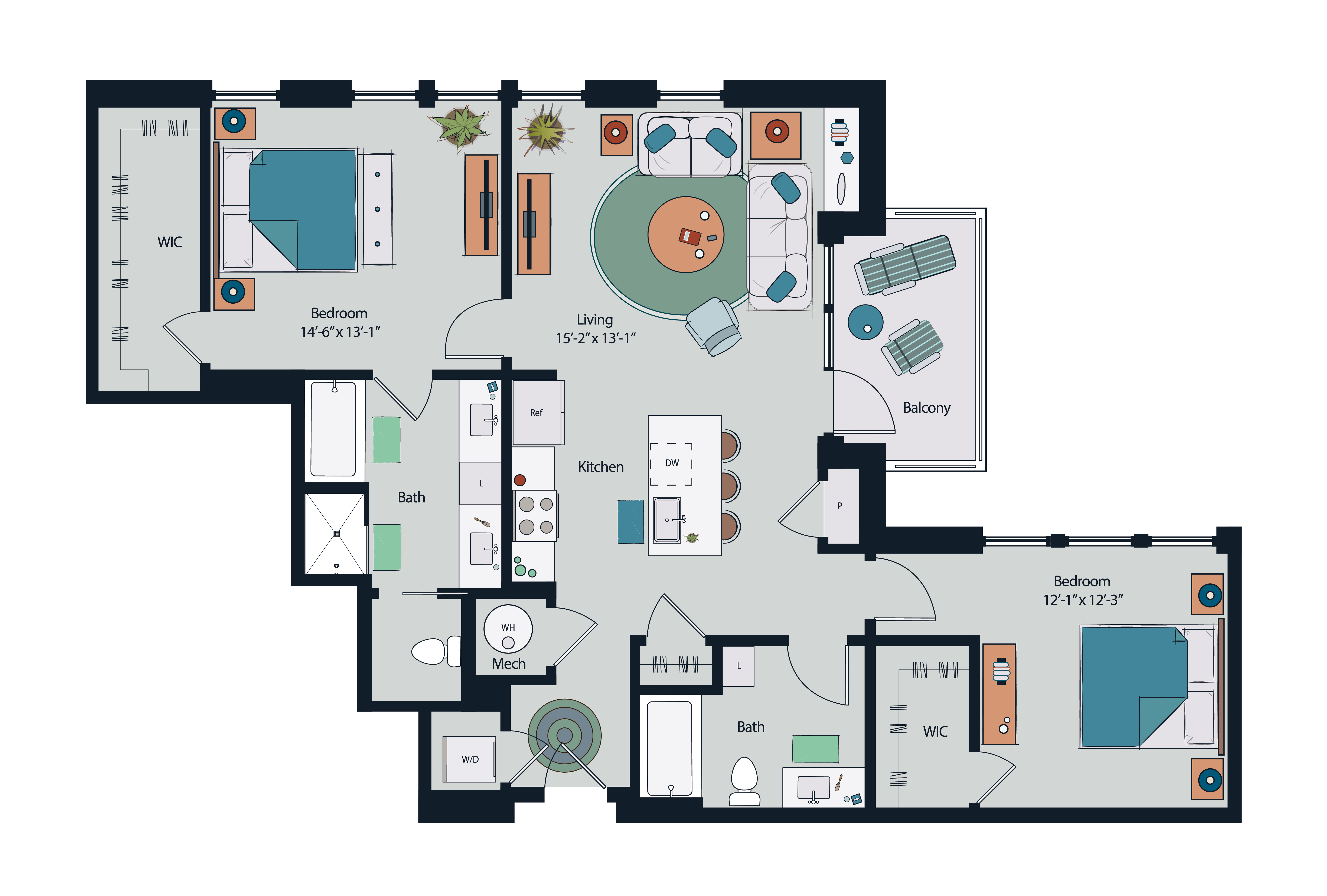 Floor plan layout diagram for B6
